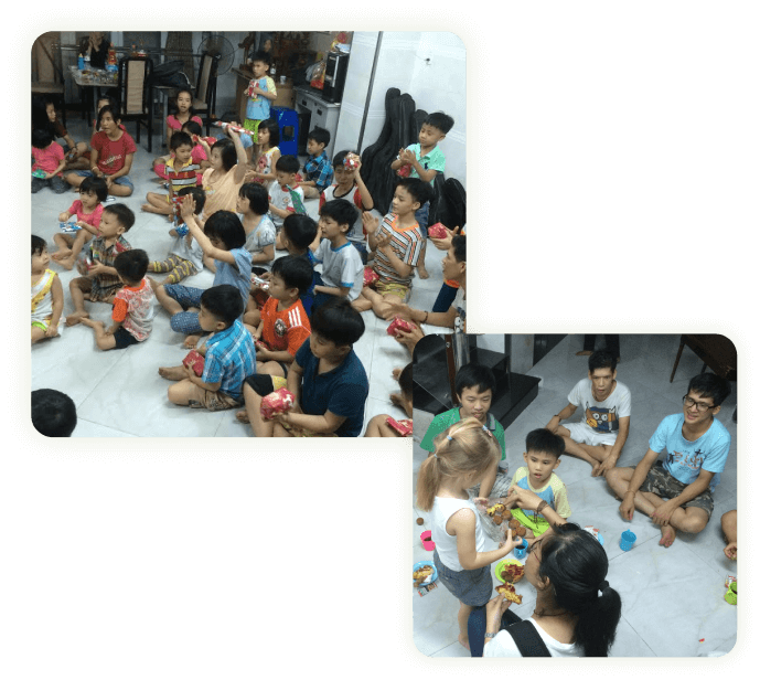 image depecting children gathering